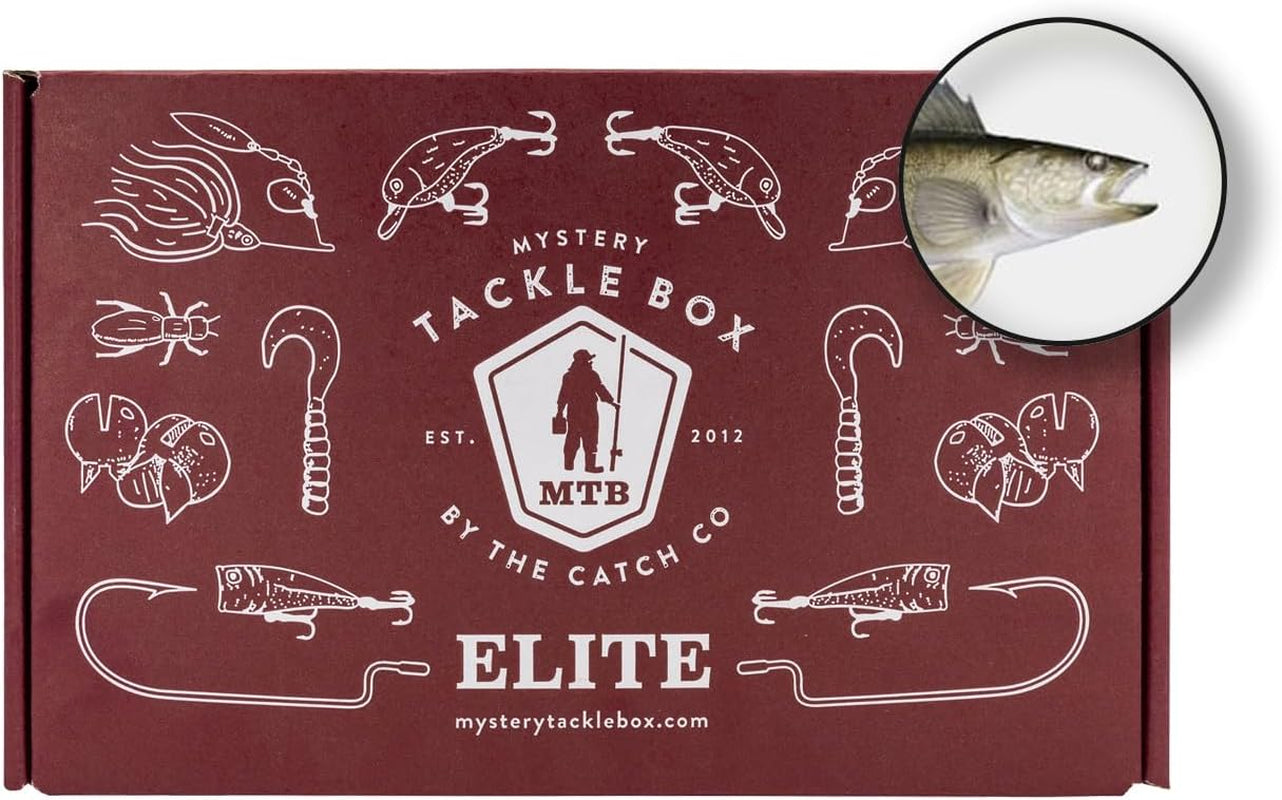 Mystery Tackle Box Walleye Elite Fishing Kit (8-9 Items) | Elite Fishing Kit, 8+ Items, Walleye, Freshwater, Fishing Gift, Fishing Gifts for Men, Lures, Baits, Jigs
