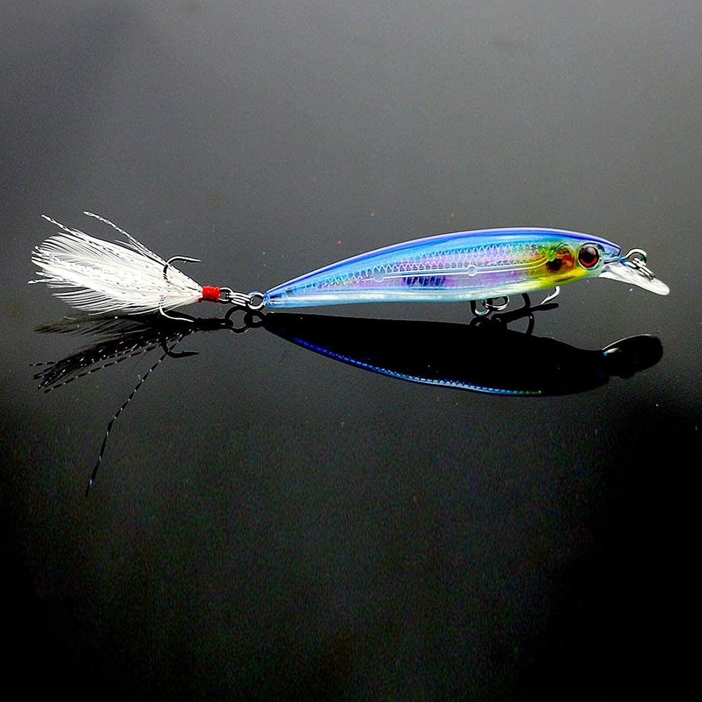 10PCS Minnow Fishing Lures Kit Minnow Lures Minnow Crank Bait Fishing Tackle Hooks Topwater Baits for Bass Trout Saltwater/Freshwater