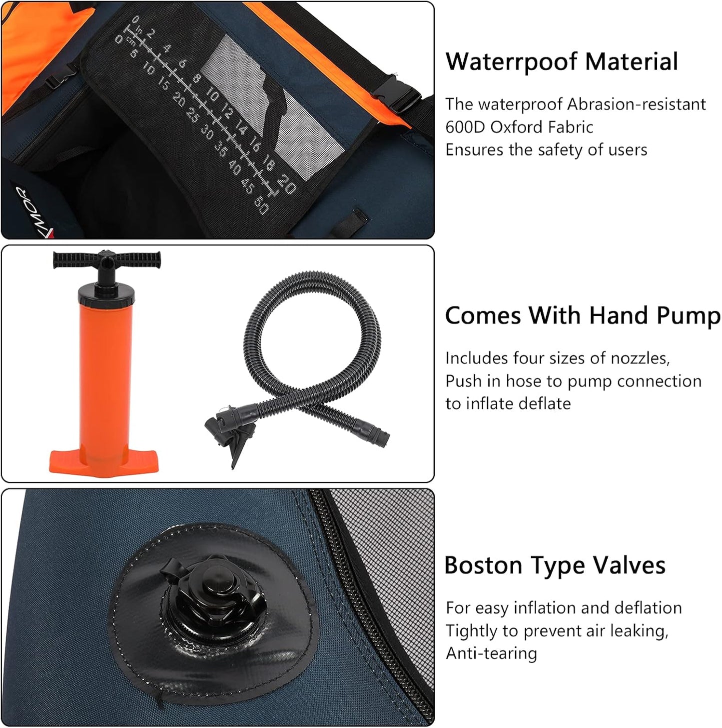 Inflatable Fishing Float Tube, Float Tubes for Fishing W/Rod Holder | Fish Ruler | Pump | Carry Bag | Adjustable Straps| Storage Pockets, 350LBS Capacity Fly Fishing Belly Boat