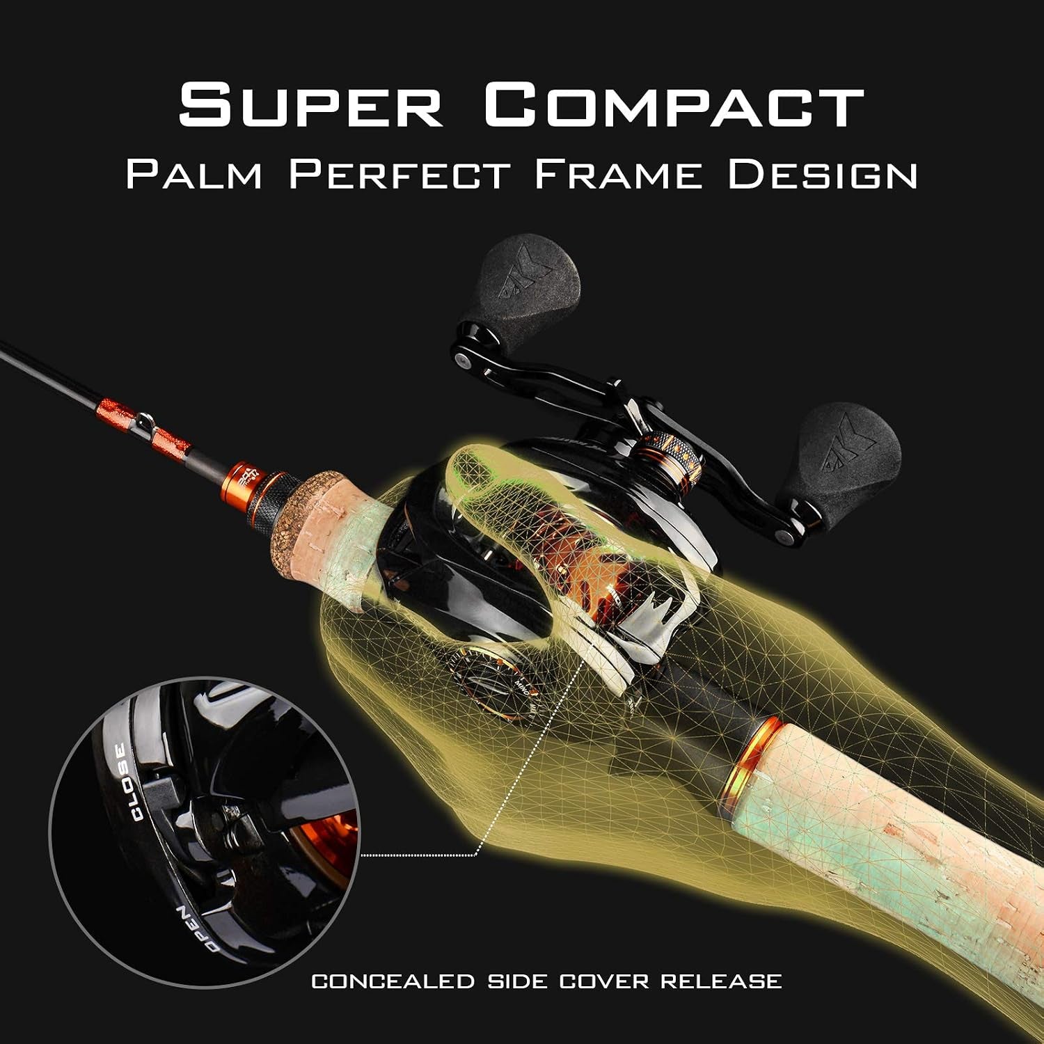 Zephyr Bait Finesse Baitcasting Fishing Reels with Drag Clicker | Max Drag: 10.0 Lb, 6+1 BB, 5.6 Oz, Carbon Fiber Frame, 8 Button Magnetic Brake, 7.2:1 Gear Ratio, Palm Perfect Design