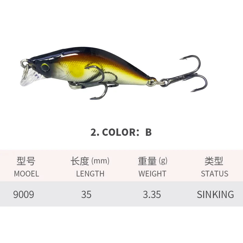 ZWICKE 1Pcs Minnow Brightly Coloured 35Mm/3.35G Surface Fishing Lures Artificial Bait Plastic Bait Gear Carp Fishing