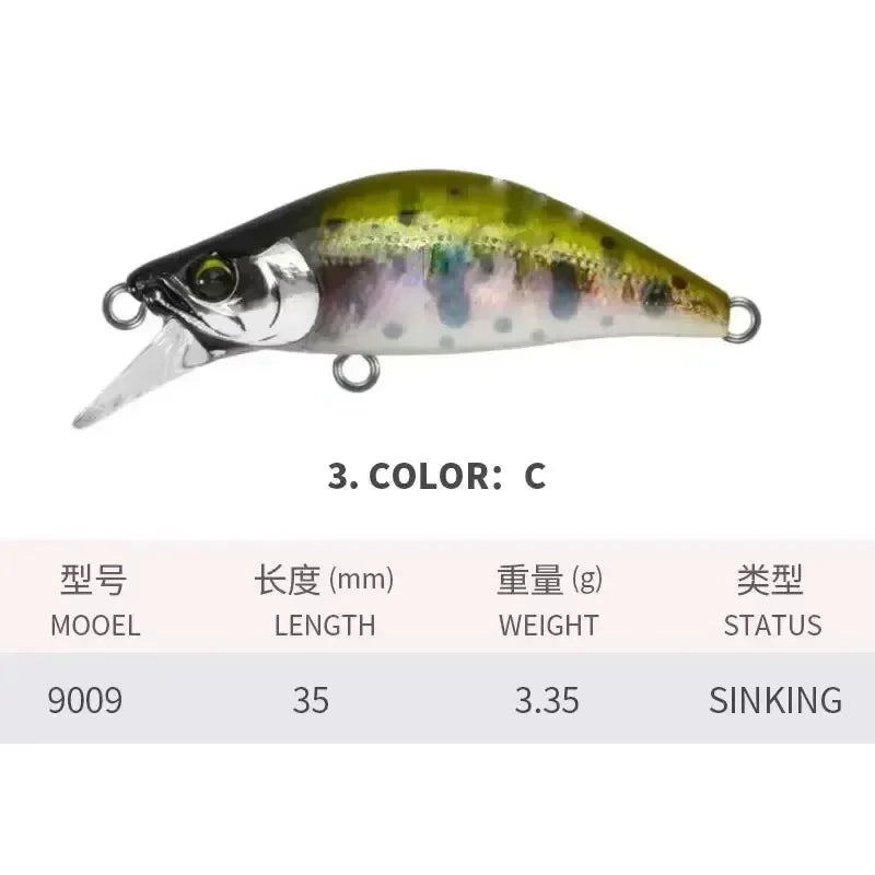 ZWICKE 1Pcs Minnow Brightly Coloured 35Mm/3.35G Surface Fishing Lures Artificial Bait Plastic Bait Gear Carp Fishing