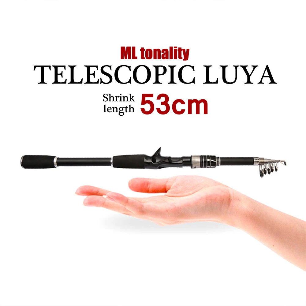Telescopic Fishing Rod Ultralight Weight Spinning Fishing Rod Carbon Fiber Material 1.8-2.4M Fishing Rod Tackle