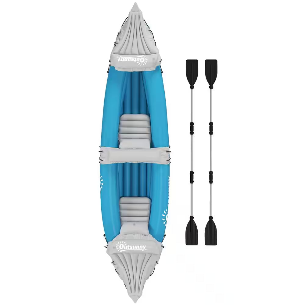 2-Person Inflatable Kayak with Paddles, Aluminum Oars, Repair Kit