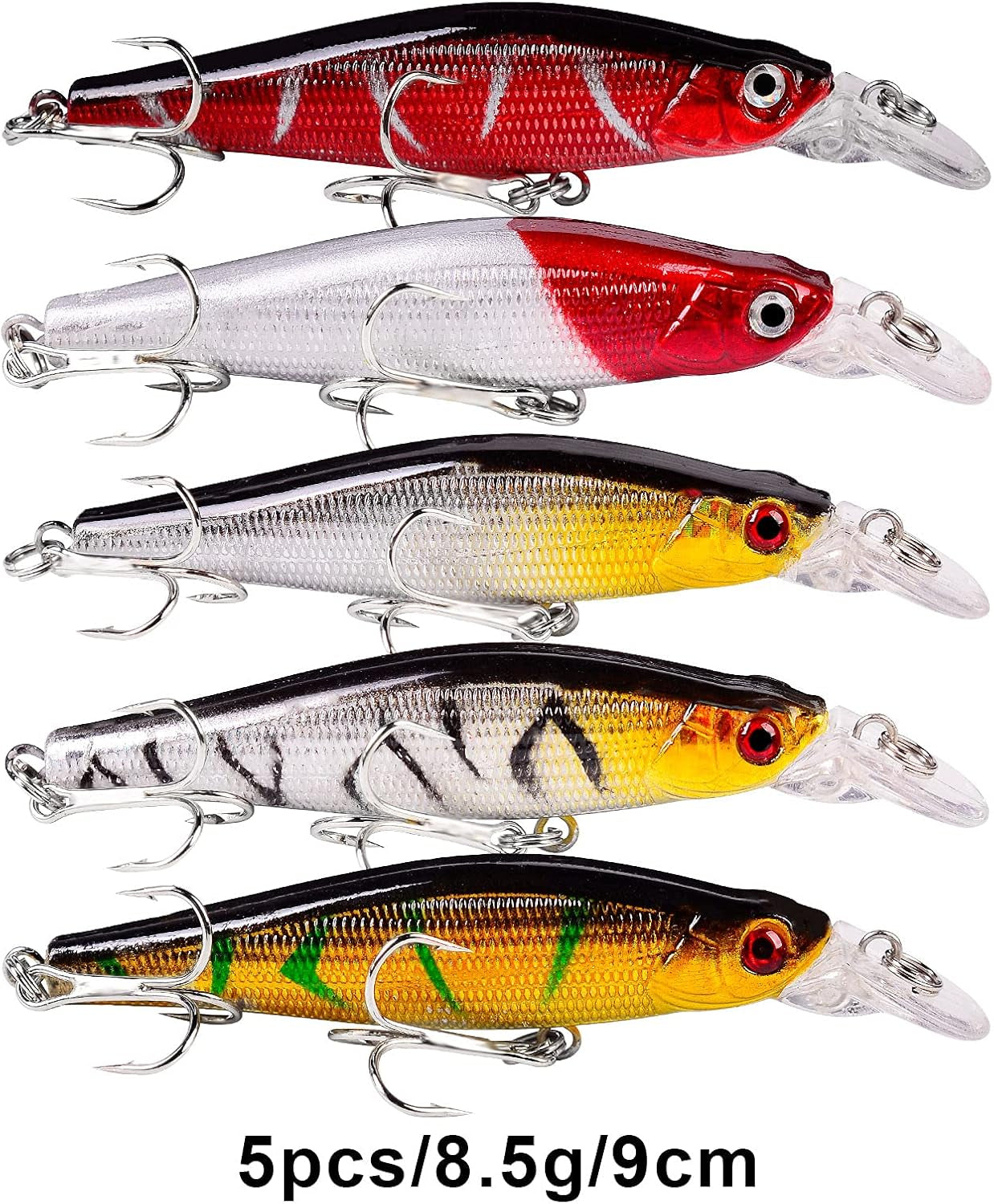 Bass Fishing Lures Kit Set Topwater Hard Baits Minnow Crankbait Pencil VIB Swimbait for Bass Pike Fit Saltwater and Freshwater