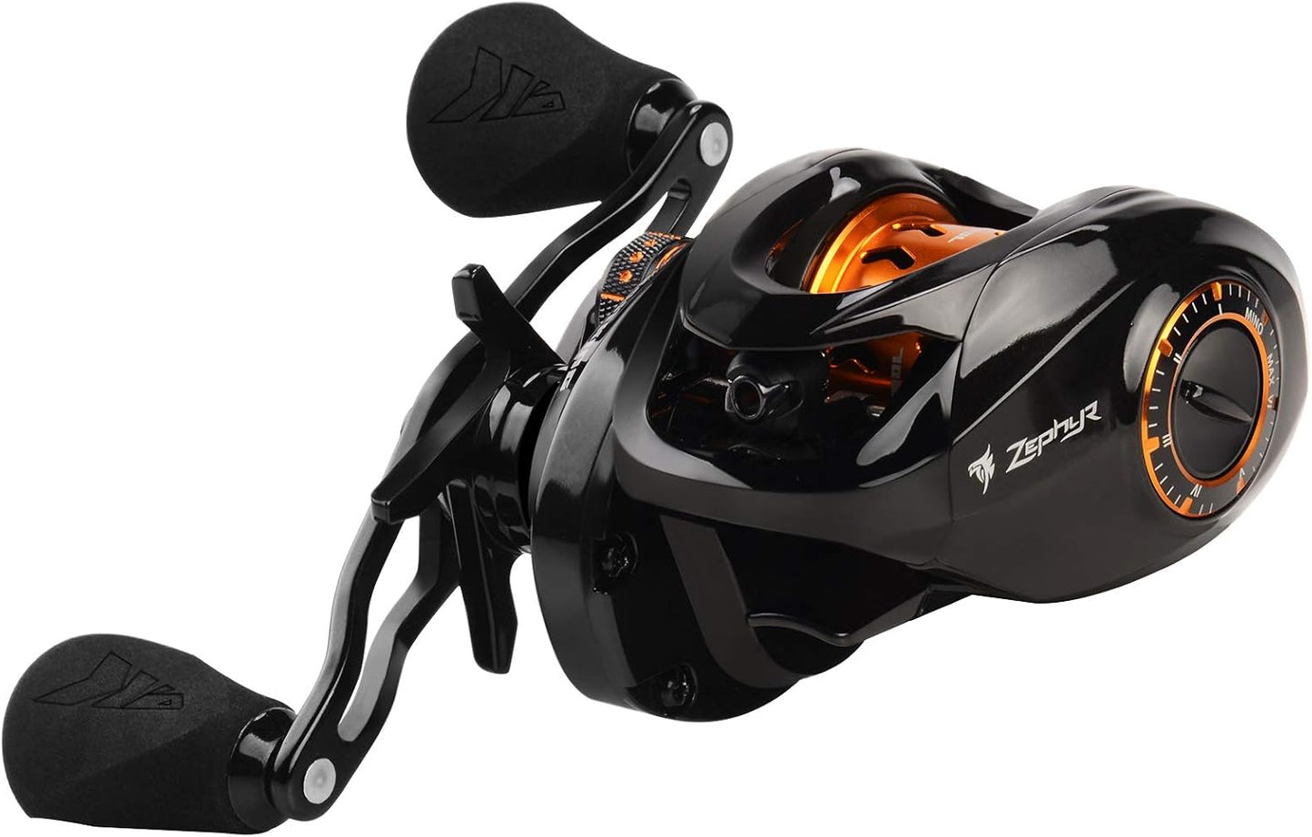 Zephyr Bait Finesse Baitcasting Fishing Reels with Drag Clicker | Max Drag: 10.0 Lb, 6+1 BB, 5.6 Oz, Carbon Fiber Frame, 8 Button Magnetic Brake, 7.2:1 Gear Ratio, Palm Perfect Design