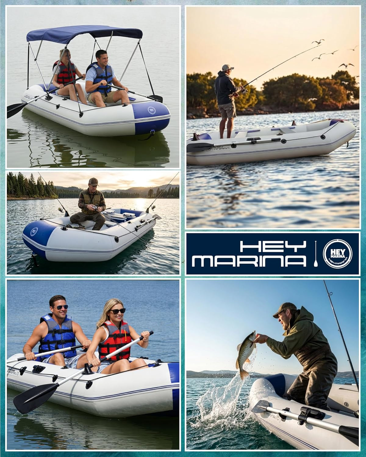 10FT Inflatable Fishing Boat for Adults with Drop-Stitch Floor 3–4 Persons PVC Inflatable Boat USCG Approved