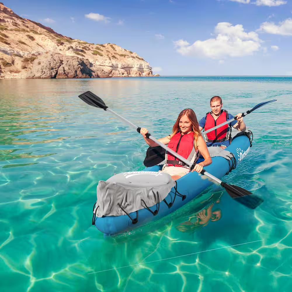 2-Person Inflatable Kayak with Paddles, Aluminum Oars, Repair Kit