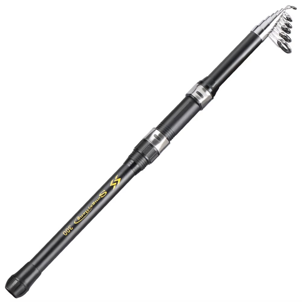 Carbon Fishing Rod 2.1-3.0M Telescopic Fishing Rod Baitcasting Rod Portable Leisure Fishing Rod Saltwater Fishing