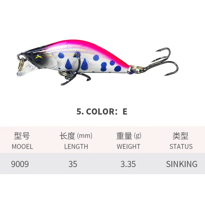 ZWICKE 1Pcs Minnow Brightly Coloured 35Mm/3.35G Surface Fishing Lures Artificial Bait Plastic Bait Gear Carp Fishing