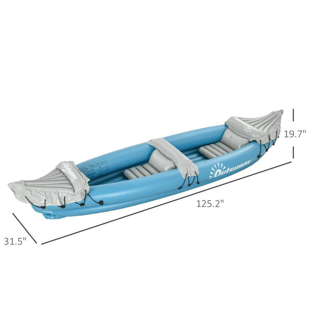 2-Person Inflatable Kayak with Paddles, Aluminum Oars, Repair Kit