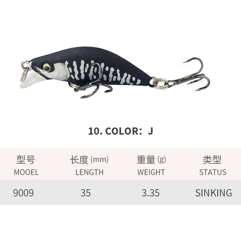 ZWICKE 1Pcs Minnow Brightly Coloured 35Mm/3.35G Surface Fishing Lures Artificial Bait Plastic Bait Gear Carp Fishing
