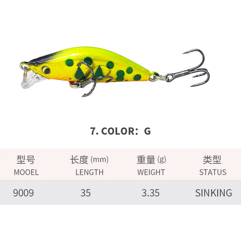ZWICKE 1Pcs Minnow Brightly Coloured 35Mm/3.35G Surface Fishing Lures Artificial Bait Plastic Bait Gear Carp Fishing