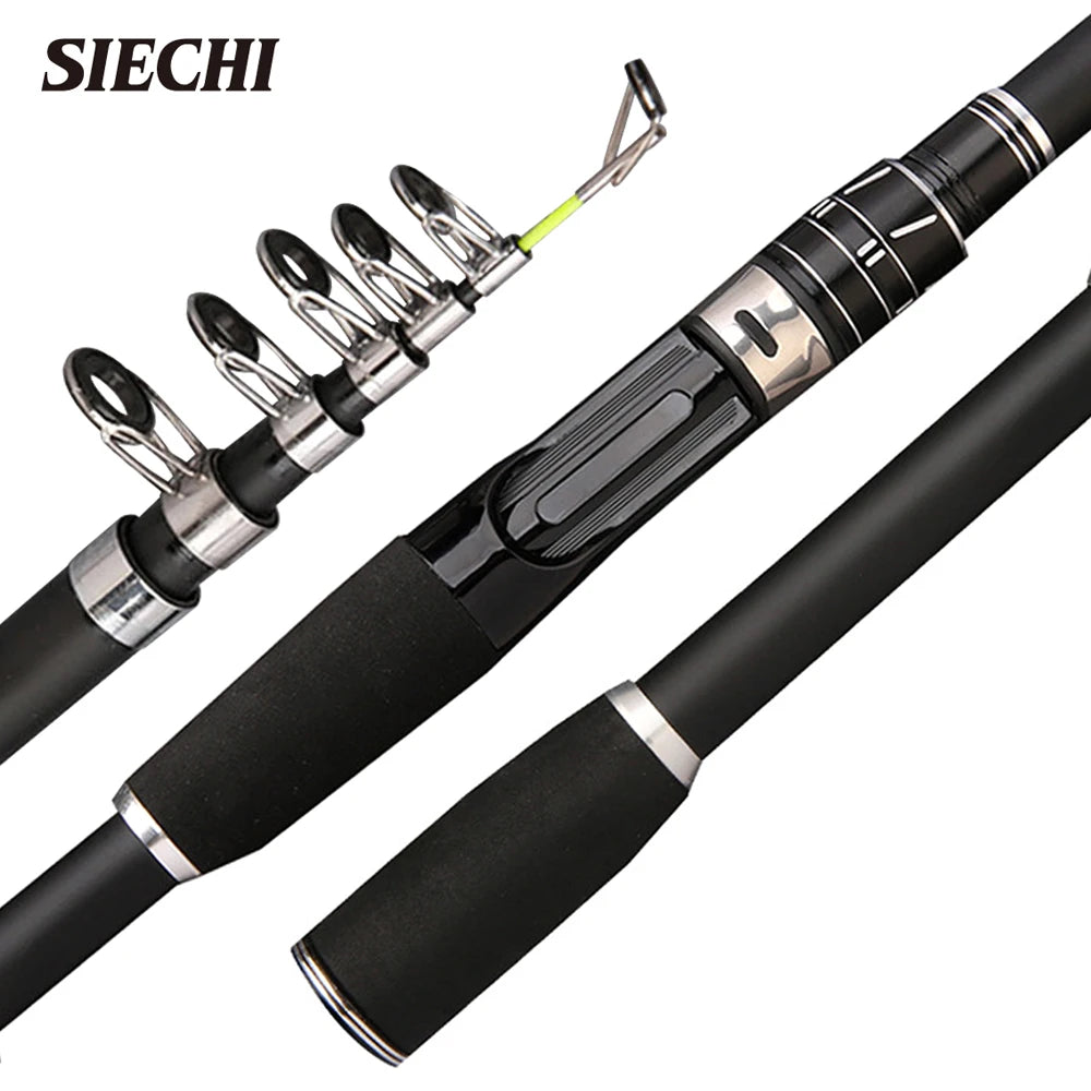 Telescopic Fishing Rod Ultralight Weight Spinning Fishing Rod Carbon Fiber Material 1.8-2.4M Fishing Rod Tackle
