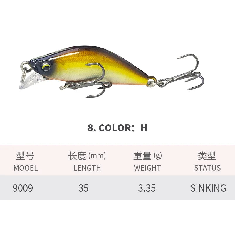 ZWICKE 1Pcs Minnow Brightly Coloured 35Mm/3.35G Surface Fishing Lures Artificial Bait Plastic Bait Gear Carp Fishing