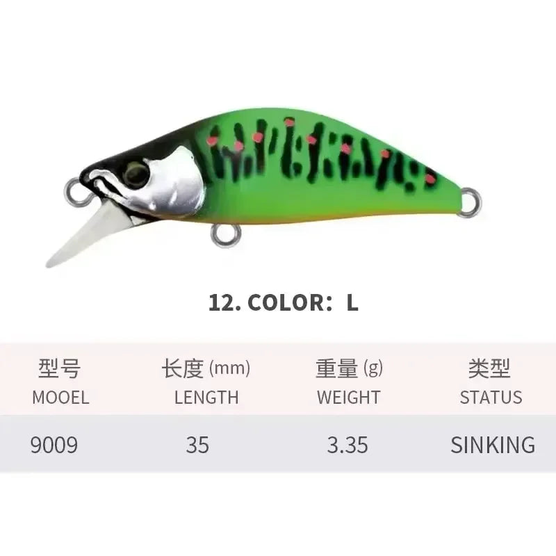 ZWICKE 1Pcs Minnow Brightly Coloured 35Mm/3.35G Surface Fishing Lures Artificial Bait Plastic Bait Gear Carp Fishing